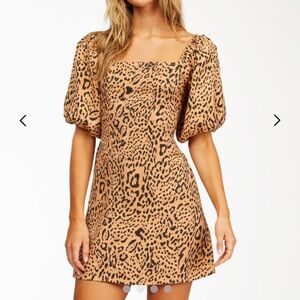 Billabong Animal Print Short Sleeve Dress